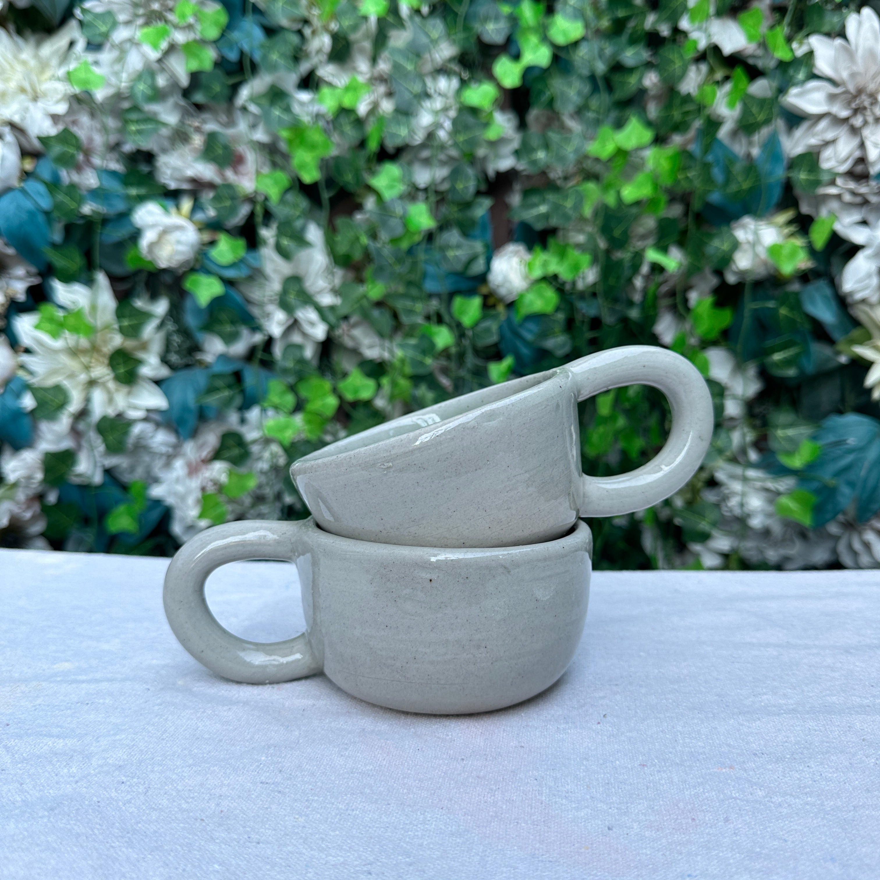 Celadon Blue Chunk Teacup Set