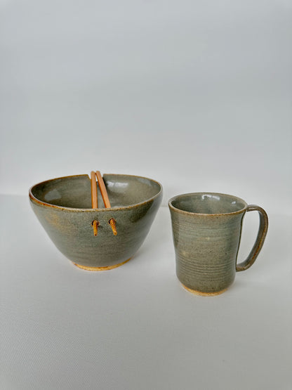 Celadon Ramen Bowl & Mug Set