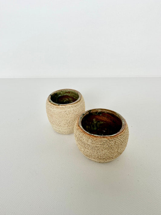 Tiny Succulent Planters or Match Stick Holders, Set of 2