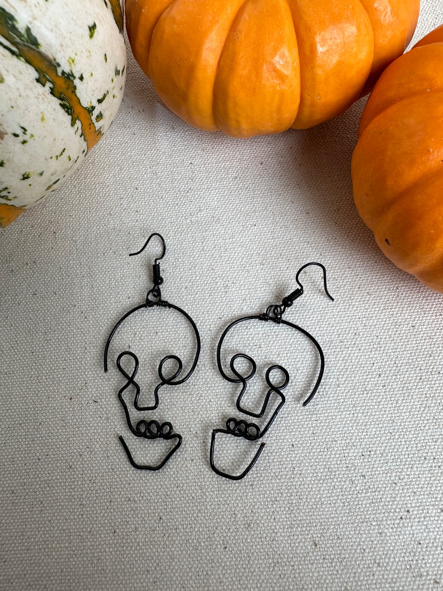 Halloween Skull Wire Earrings