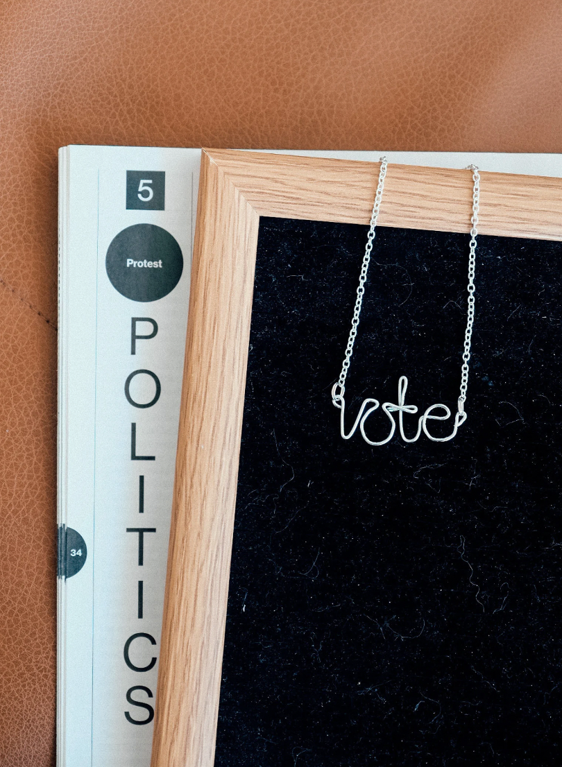 Silver Vote Wire Earrings