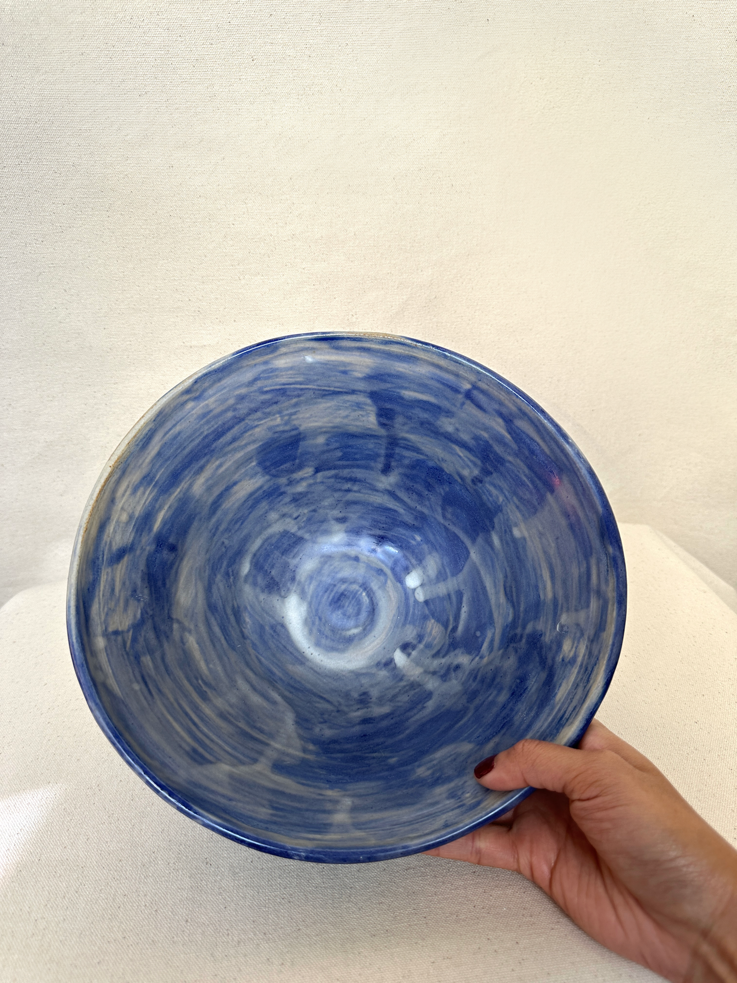 Large Blue Fruit Bowl