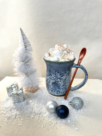 Holiday Snowflake Mug w/ Wooden Spoon