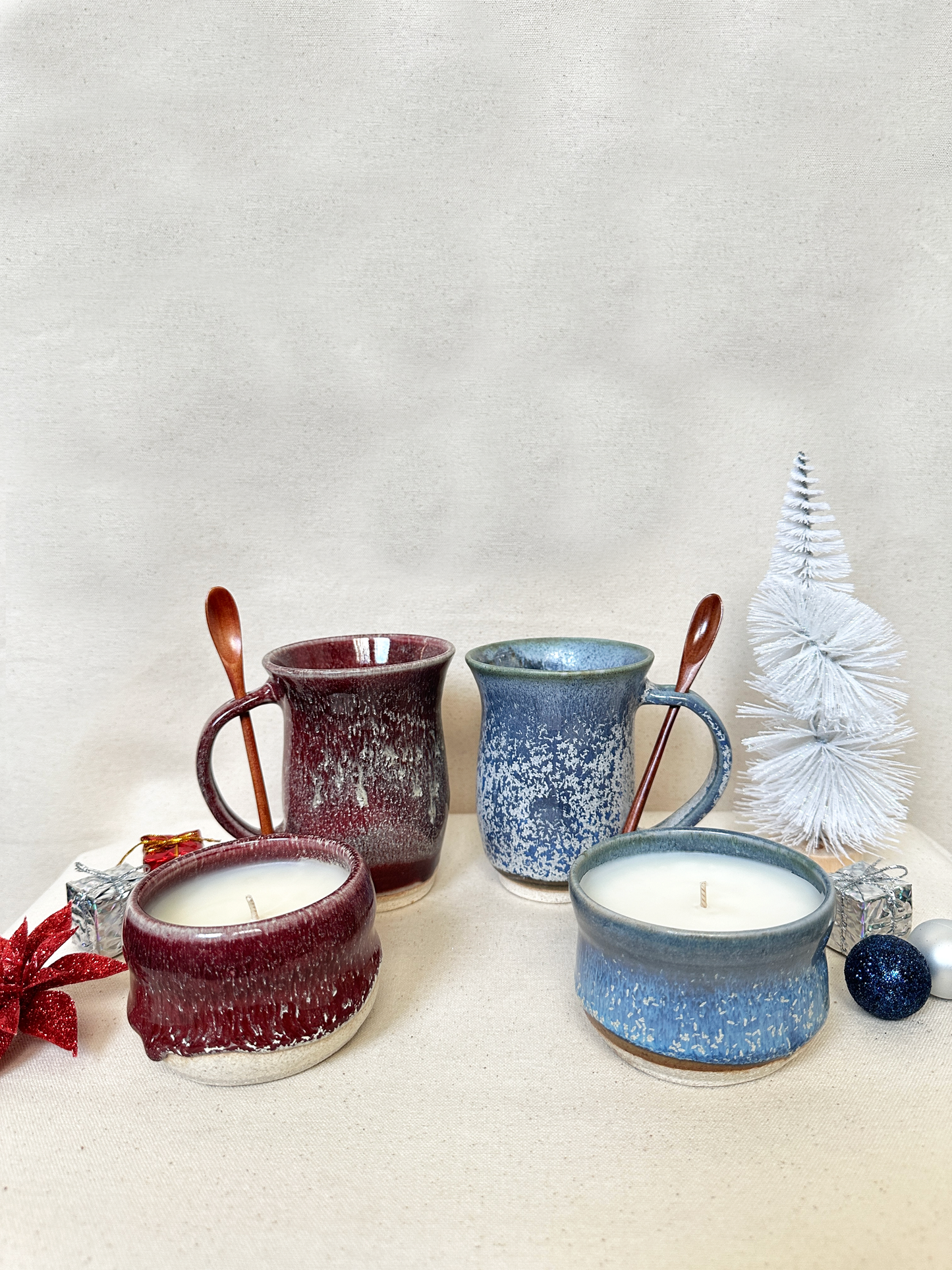Holiday Cranberry Mug w/ Wooden Spoon