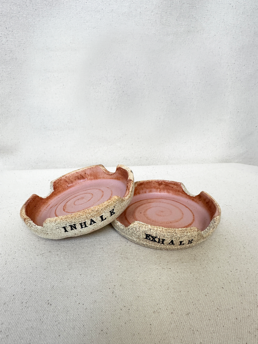 Pink "Inhale Exhale" Ashtray